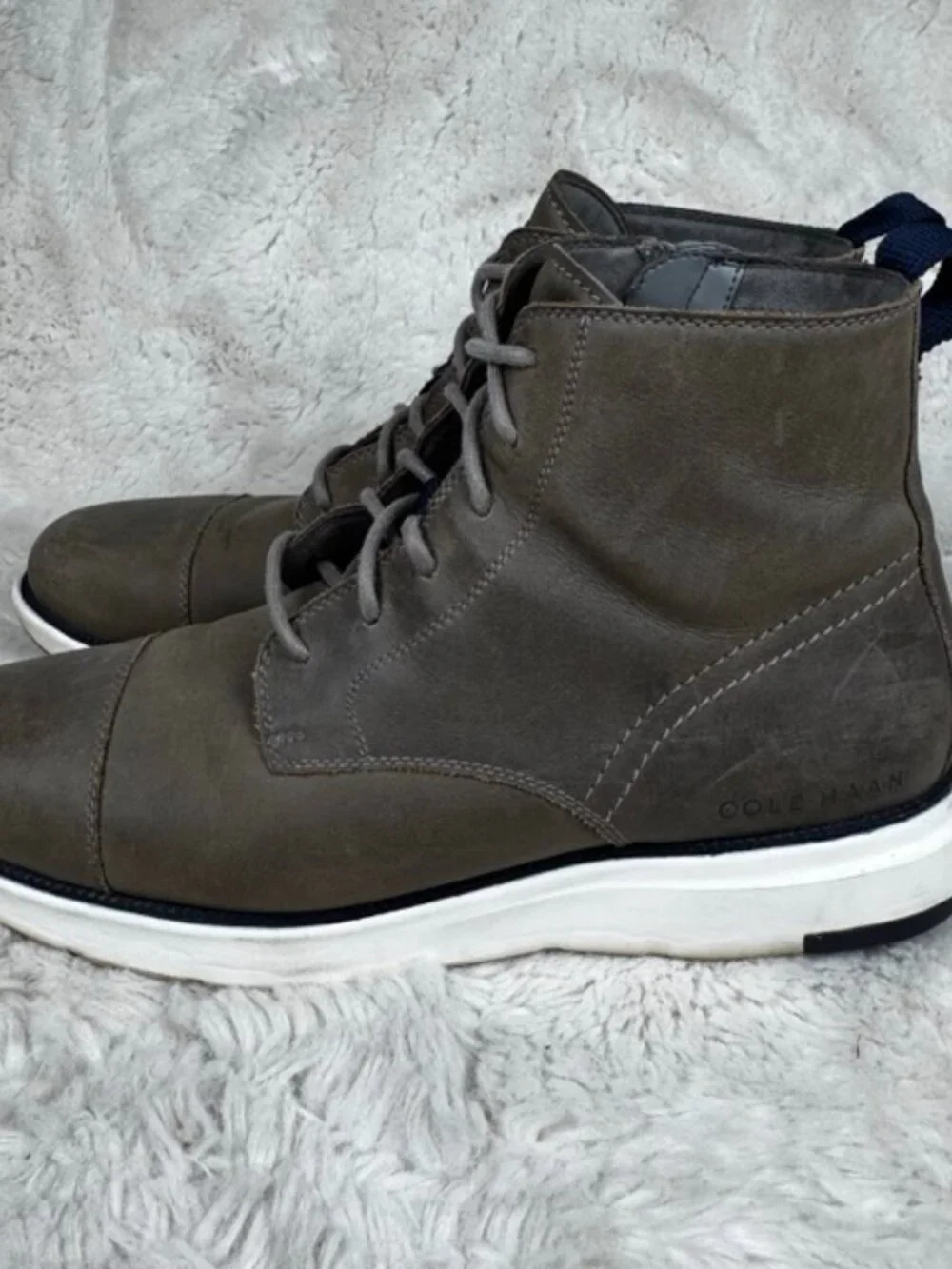 Cole Haan Grand 360 Men's 11.5M Gray Dress Office Ankle Chukka Boots Side Zip